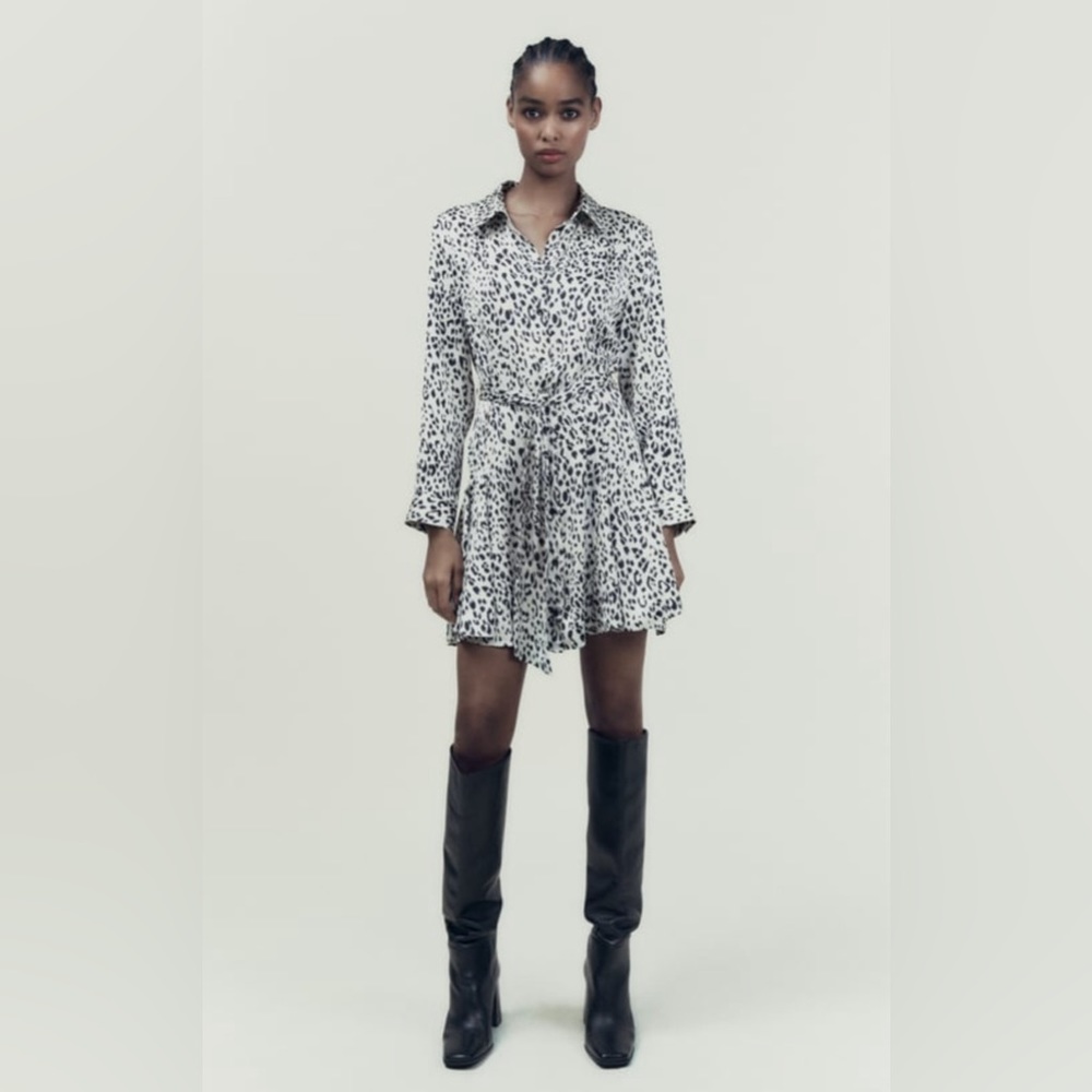ZARA Animal Print Mini Dress Size Small
